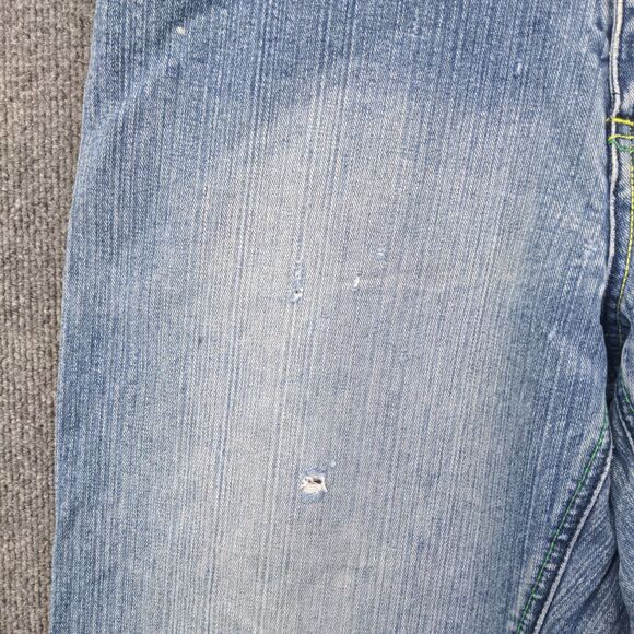 Southpole Men's Straight Jeans Size 32 Blue Embroidered 5-Pocket Medium Wash - Picture 11 of 15